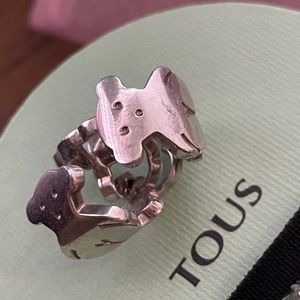 Toys silver bear clasp back earrings